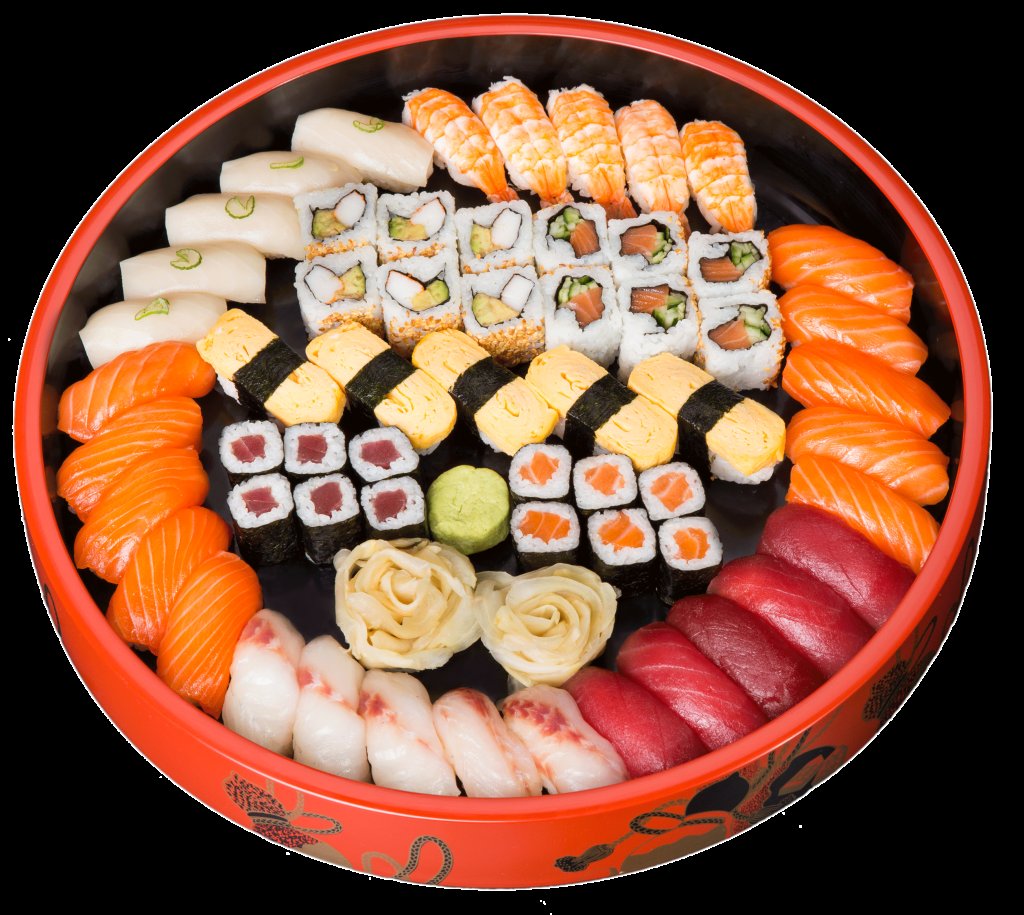 Elegante Sushi-Platte im Sushi Cent Elegante Sushi-Platte im Sushi Cent